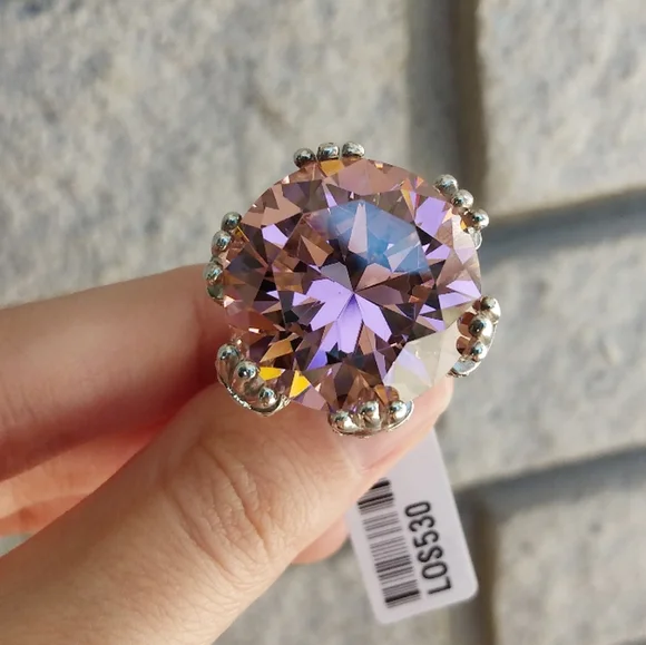 New huge sterling silver pink gemstone ring 925 - Picture 4 of 7
